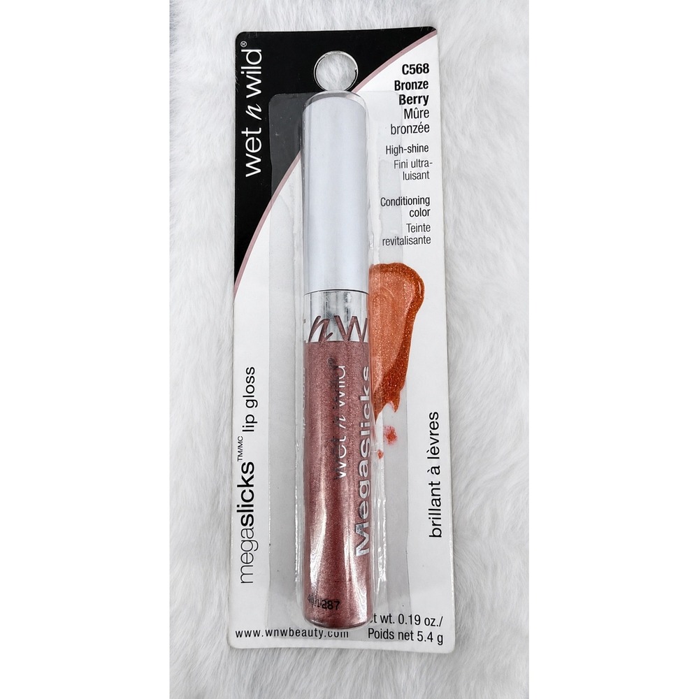 Wet n Wild Megaslicks Lip Gloss Bronze Berry C568 High Shine Conditioning 0.19oz